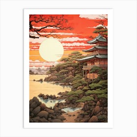 Ise Grand Shrine In Mie, Ukiyo E Drawing 3 Art Print