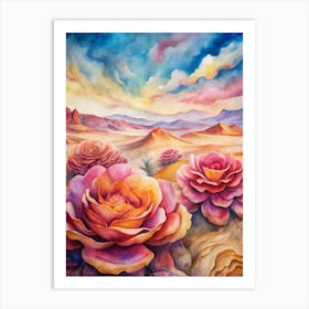 A Poster Featuring The Vibrant Desert Rose Formati (1) Art Print