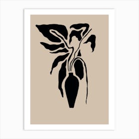 Abstract Drawing Flower In A Vase Art Print