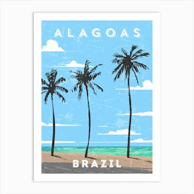 Alagoas, Brazil — Retro travel minimalist poster Art Print