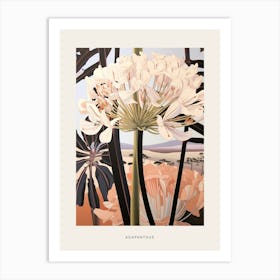 Flower Illustration Agapanthus 4 Poster Art Print