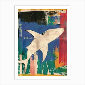 Shark 1 Cut Out Collage Art Print