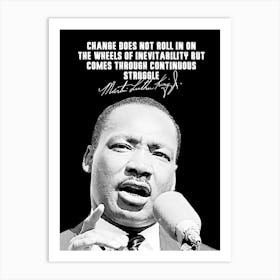 Martin Luther King Quote in Line Art Art Print