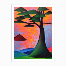 Tamarack Tree Cubist 1 Art Print