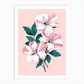 Pink Flowers On A Pink Background 4 Art Print