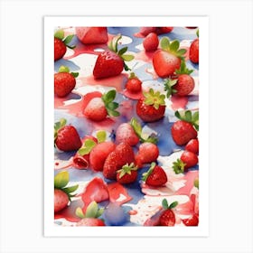 Strawberry Splatter Art Print