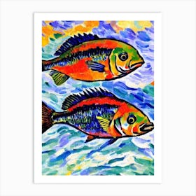 Black Sea Bass Matisse Inspired Art Print