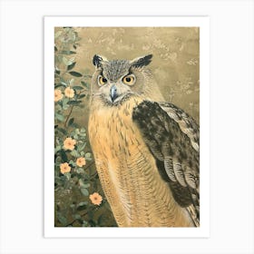 Verreauxs Eagle Owl Japanese Painting 1 Art Print