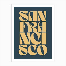 Navy And Yellow San Francisco Art Print