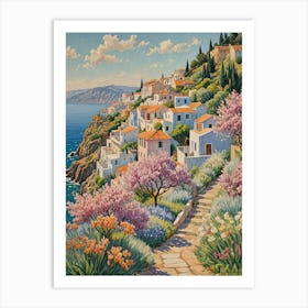 Greek Island Village Art Print