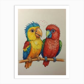 Two Parrots 5 Art Print