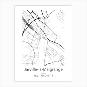 Jarville La Malgrange,France Minimalist Map Art Print