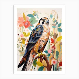 Bird Painting Collage Falcon 6 Art Print