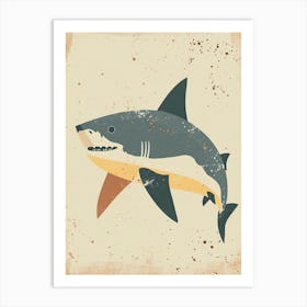 Cute Beige Tones Shark 4 Art Print