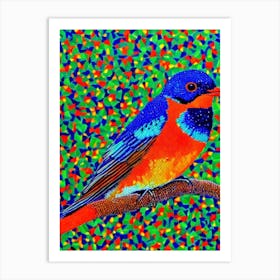 Barn Swallow Yayoi Kusama Style Illustration Bird Art Print