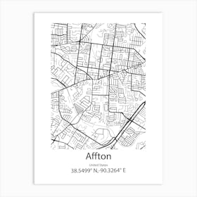 Affton,United States Minimalist Map Art Print