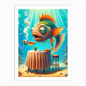 Fish At The Table Art Print