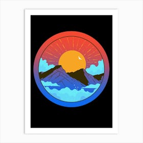 Sunset In The Mountains Art Print