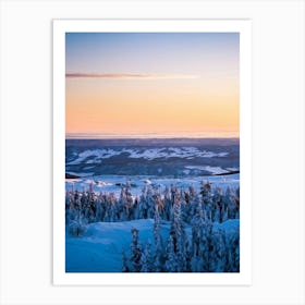 A Winter Scenario At The Heart Of The Arctic Where Pines And Wilderness Blend With The Serene Hues Art Print