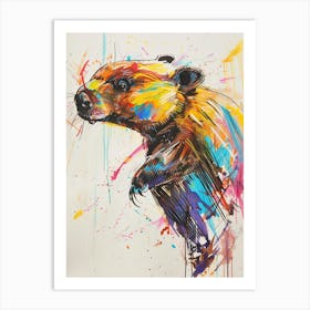 Beaver Colourful Watercolour 2 Art Print