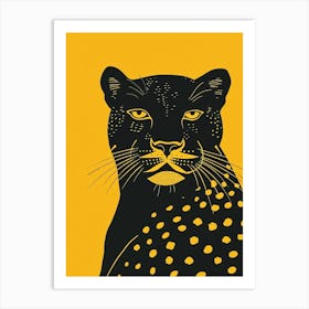 Yellow Black Panther 2 Art Print