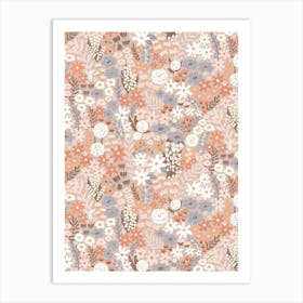 Soft Early Summer Floral Meadow Wildflower Garden Art Print