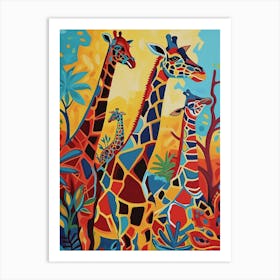 Geometric Pattern Of Giraffes 3 Art Print