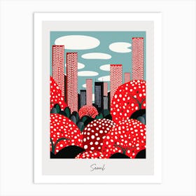 Poster Of Seoul, Illustration In The Style Of Pop Art 1 Art Print