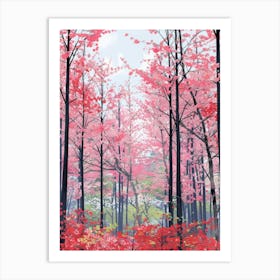 Red Cherry Blossoms Art Print