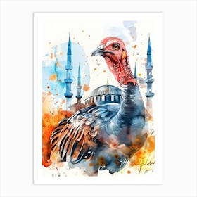 Turkey Watercolor Illustration Art Print