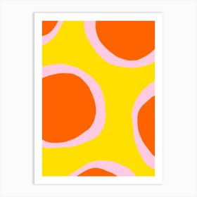 Orange And Pink Circles Art Print