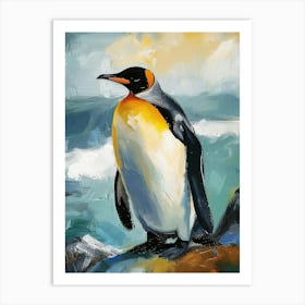 King Penguin Stewart Island Ulva Island Colour Block Painting 1 Art Print