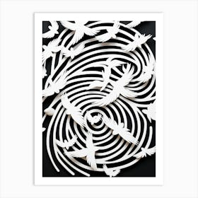 Paper Birds In A Spiral Art Print