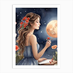 Moon Painting Art Print