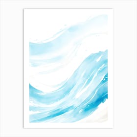 Blue Ocean Wave Watercolor Vertical Composition 52 Art Print