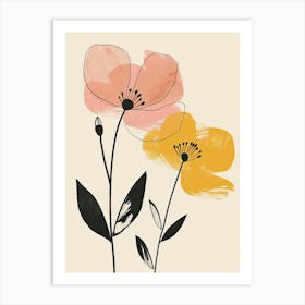 Incheon Flower Market Boho Minimalist Style Art Print