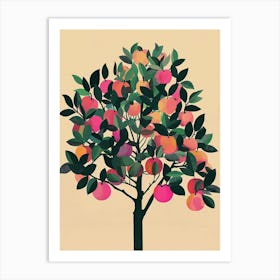 Apple Tree Colourful Illustration 1 1 Art Print