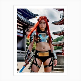 Japan Warrior Girl Himari Art Print