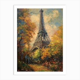 Eiffel Tower Paris France Monet Style 18 Art Print