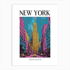 Rockefeller Center New York Colourful Silkscreen Illustration 4 Poster Art Print
