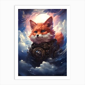 Fox In Space Art Print