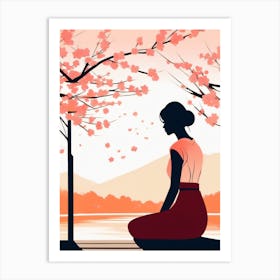 Japandi Seated Reflection Art Print