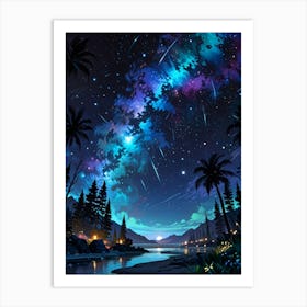 Night Sky With Stars 12 Art Print