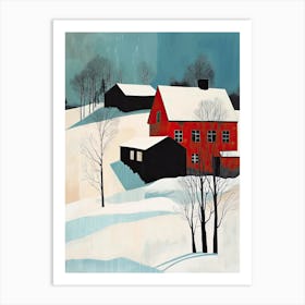 Red Barn, Sweden Art Print