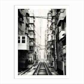 Hong Kong, China, Black And White Old Photo 1 Art Print