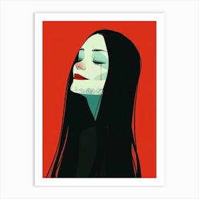 Girl With Black Hair 4 Art Print