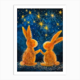 Rabbits With Stars Art Print