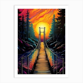 Sunset Bridge Art Print