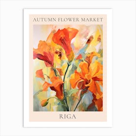 Autumn Flower Market Poster Riga Art Print