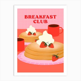 Pink Breakfast Pancakes Art Print